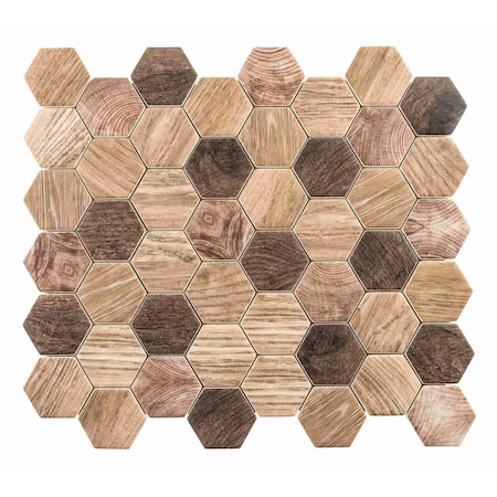 Andova Tiles Terrain 2 x 2 Glass Honeycomb Mosaic Wall  Floor Tile SAM-ANDTER258